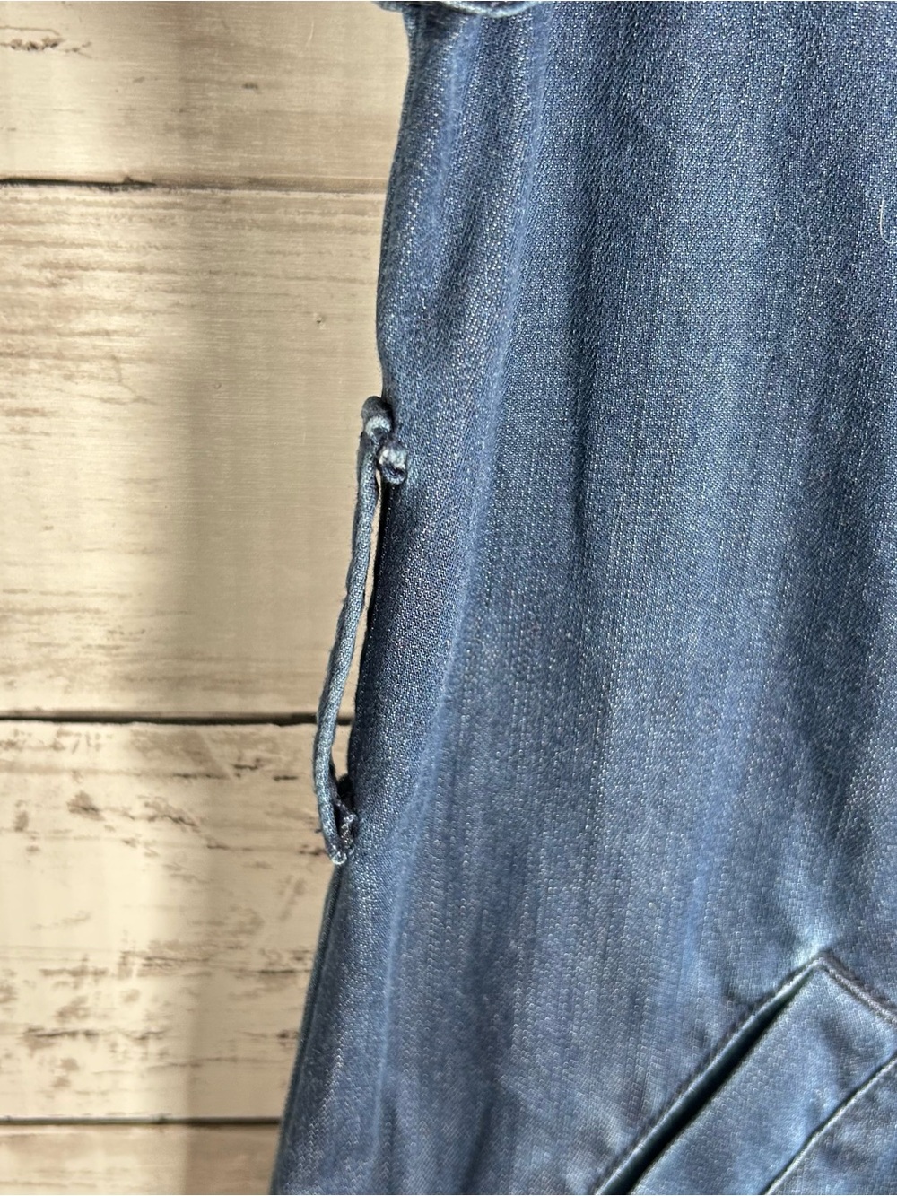 Chico’s Lightweight Indigo Blue Open Front Trench Coat Duster Jacket 1 M NWT - Picture 4 of 7